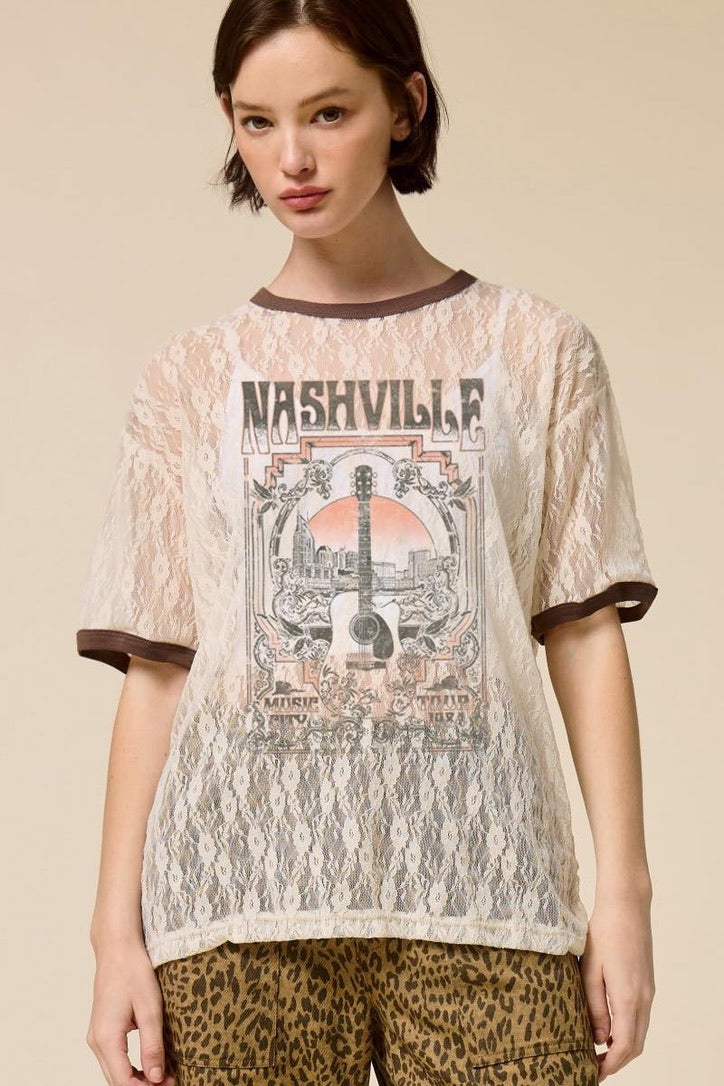 Nashville Drifter lace tee