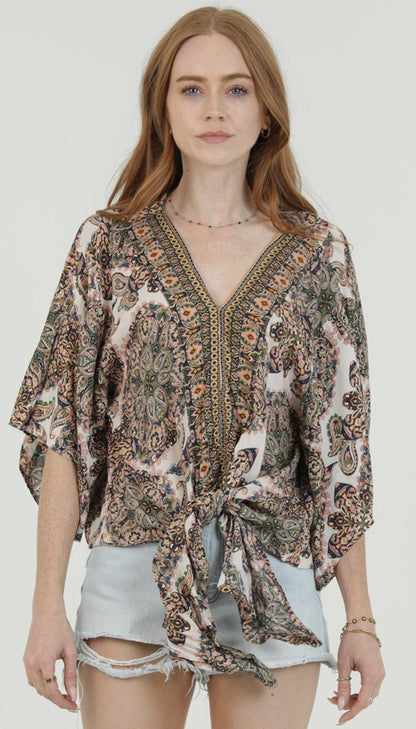 So chill paisley Kimono Top