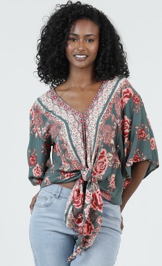 Sweet Rose Kimono Top