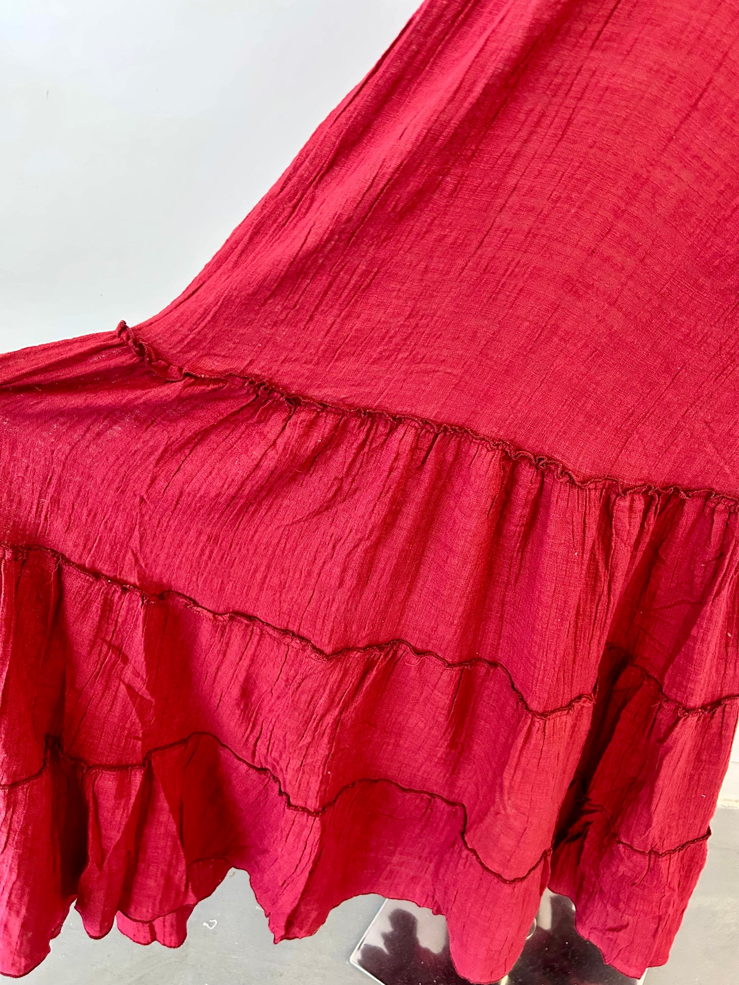 Red Wine Cotton Dress