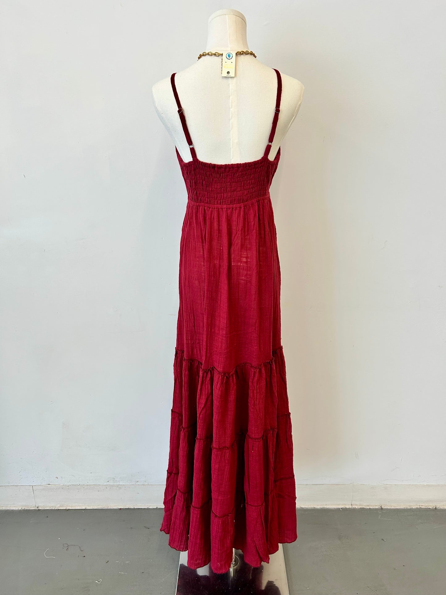Red Wine Cotton Dress