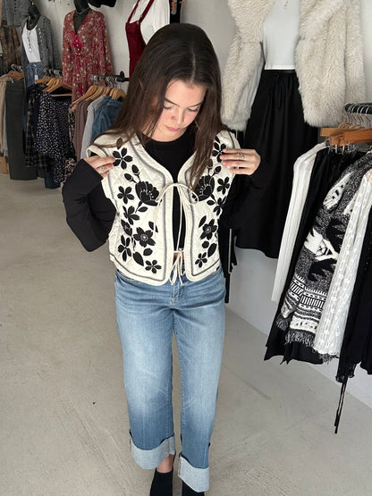 Embroidered floral Vest