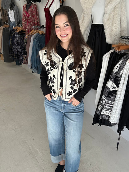 Embroidered floral Vest