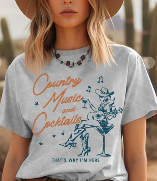 Country music & Cocktails Tee